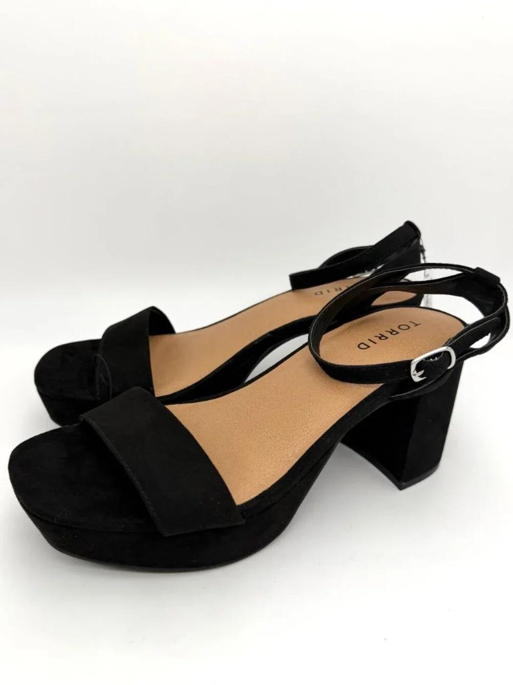 New Torrid Black Platform Block Heel Sandals - Size 8WW